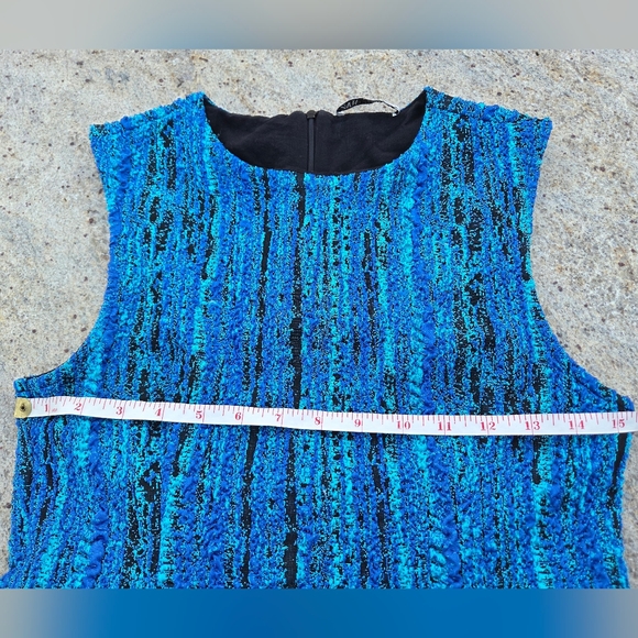ZARA Blue Textured Mini Dress - Picture 12 of 13